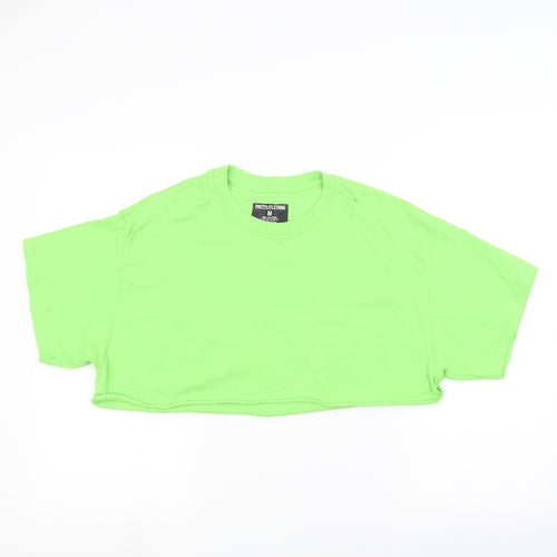 PRETTYLITTLETHING Womens Green   Cropped T-Shirt Size M