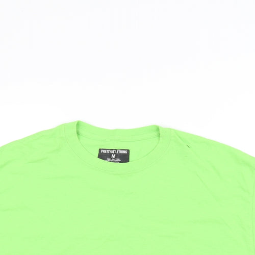 PRETTYLITTLETHING Womens Green   Cropped T-Shirt Size M