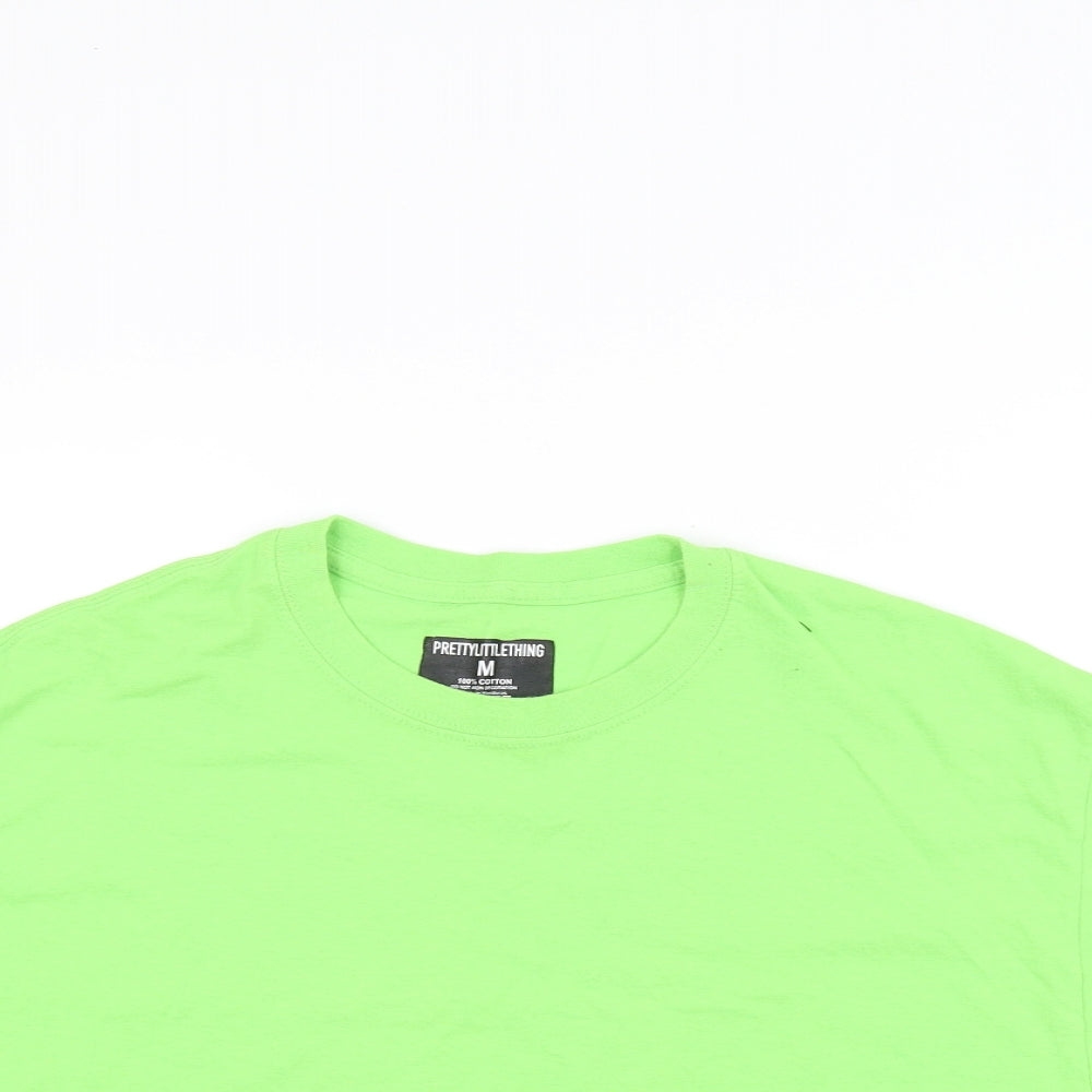 PRETTYLITTLETHING Womens Green   Cropped T-Shirt Size M