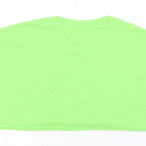 PRETTYLITTLETHING Womens Green   Cropped T-Shirt Size M