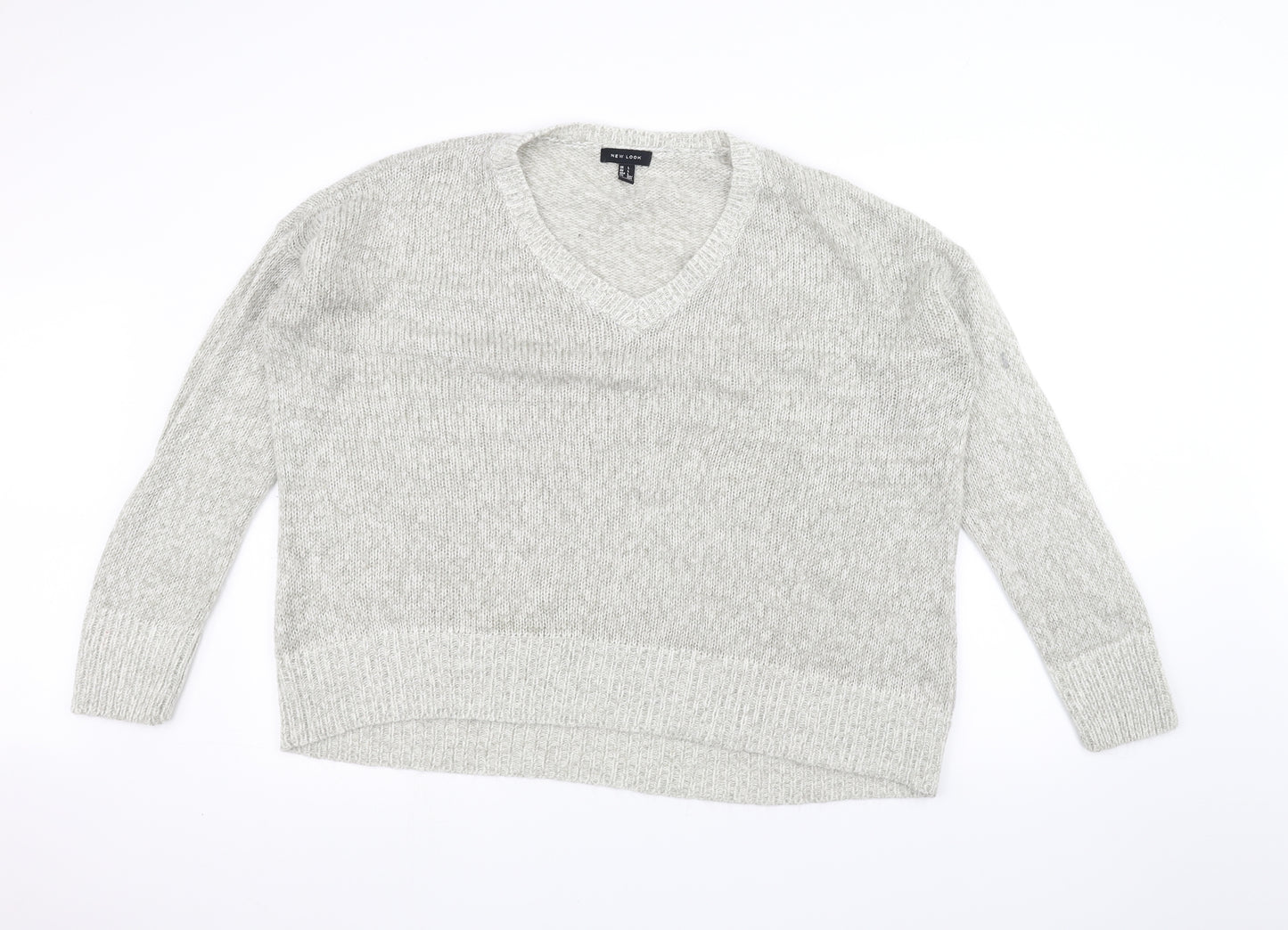 New Look Womens White  Knit Pullover Jumper Size L