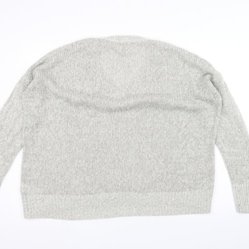 New Look Womens White  Knit Pullover Jumper Size L