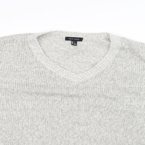 New Look Womens White  Knit Pullover Jumper Size L