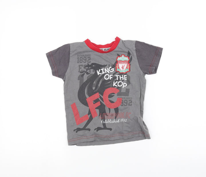 Marks and Spencer Boys Grey Basic T-Shirt Size 3-4 Years - Liverpool FC