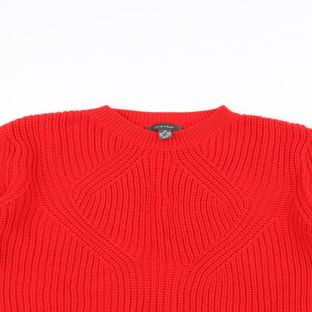 Primark Womens Red  Knit Pullover Jumper Size M