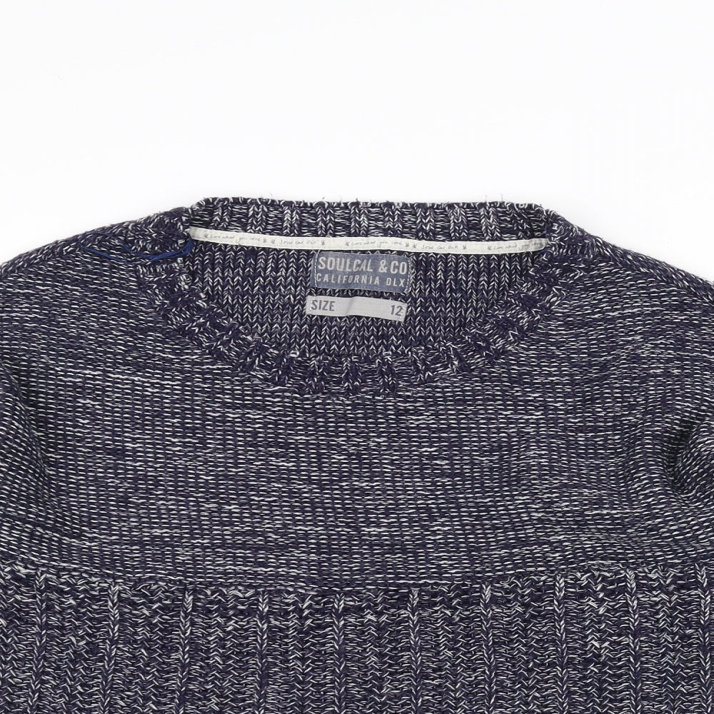 SoulCal&Co Womens Blue  Knit Pullover Jumper Size 12