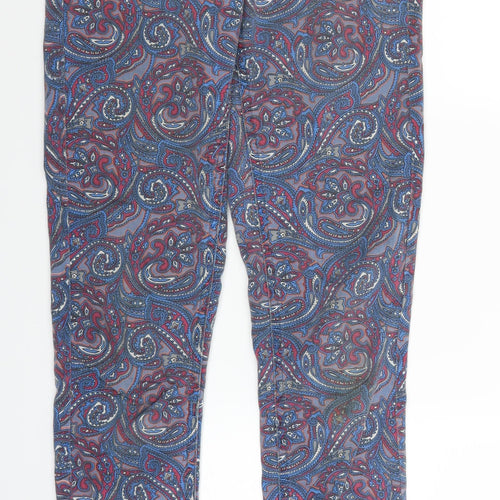 Topshop Womens Purple Paisley Denim Straight Jeans Size 30 in L30 in