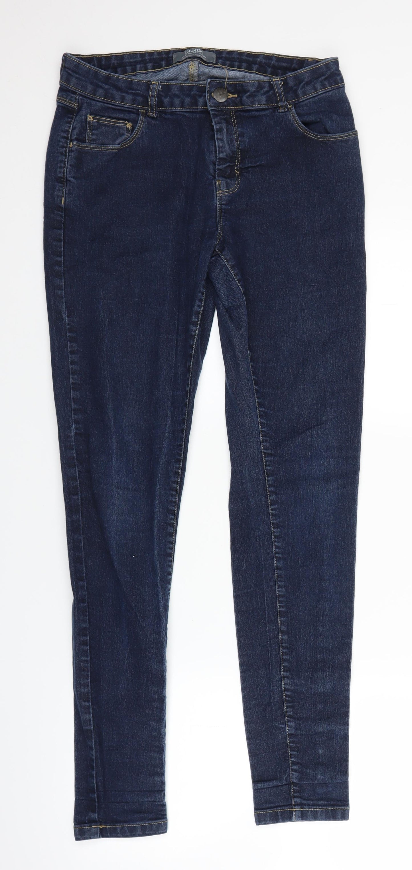 Dorothy Perkins Womens Blue  Denim Straight Jeans Size 12 L29 in