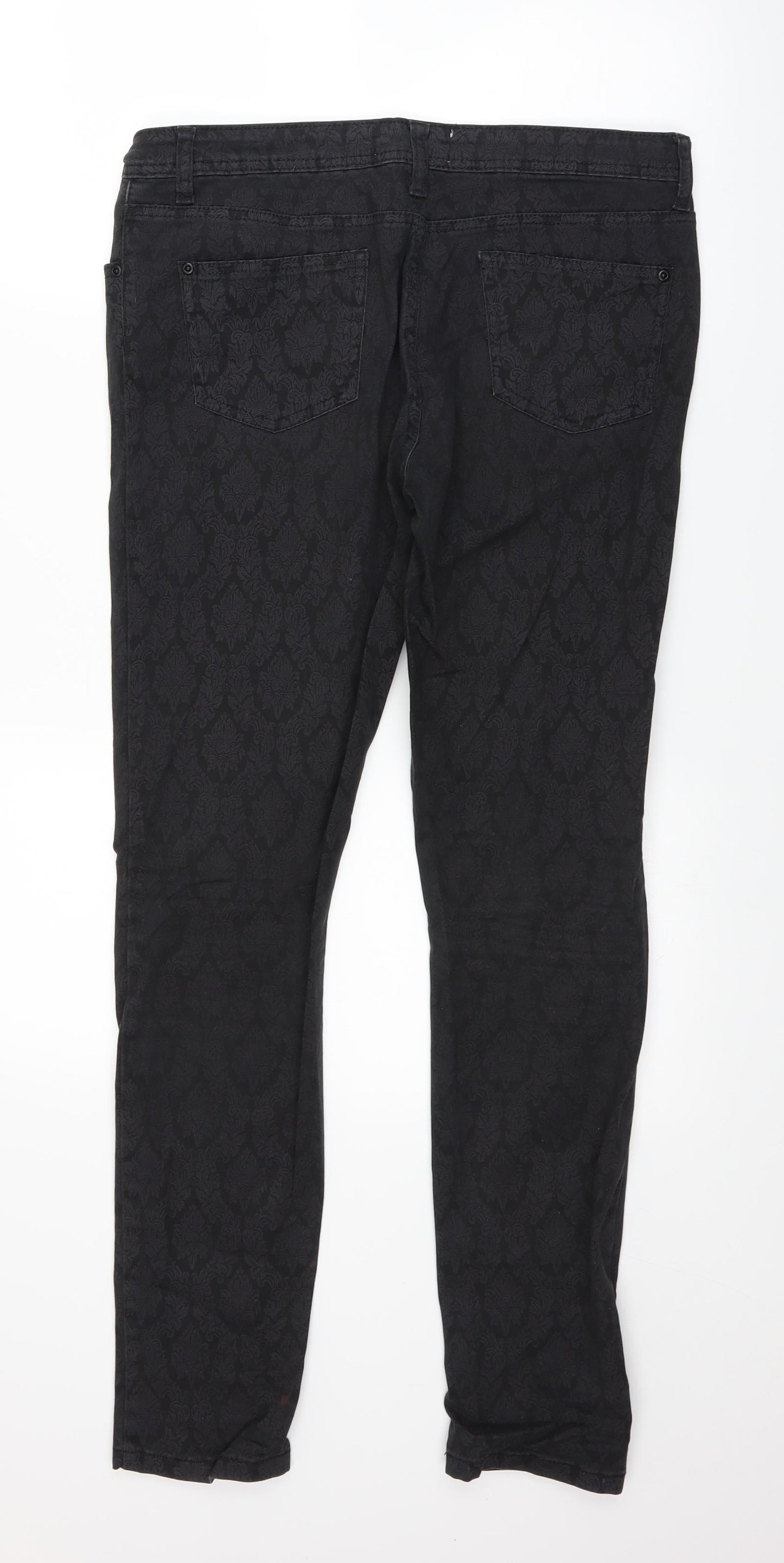 NEXT Womens Black  Denim Straight Jeans Size 14 L30 in