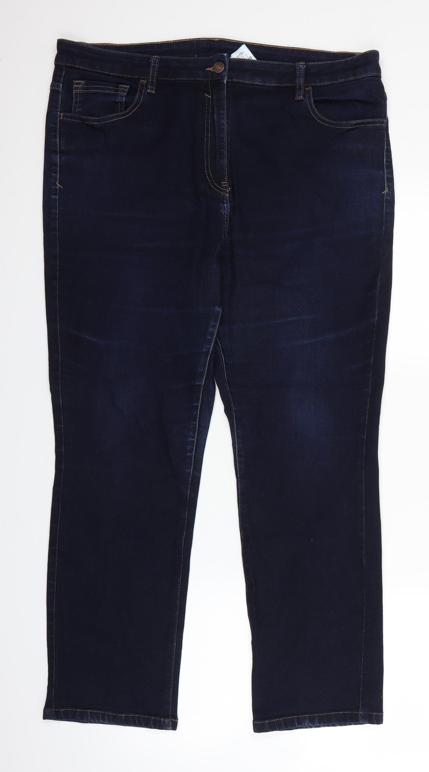 NEXT Womens Black  Denim Straight Jeans Size 18 L30.5 in