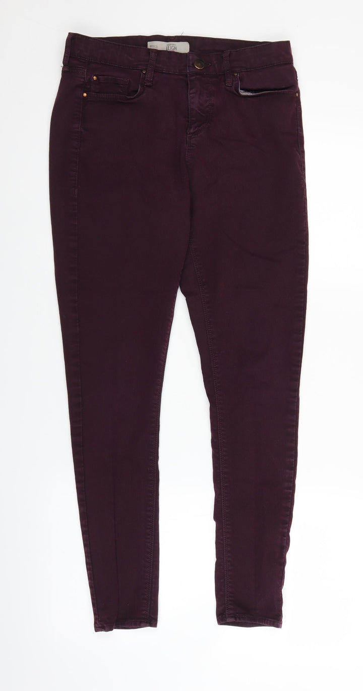 Topshop Womens Purple  Denim Straight Jeans Size 30 in L26 in