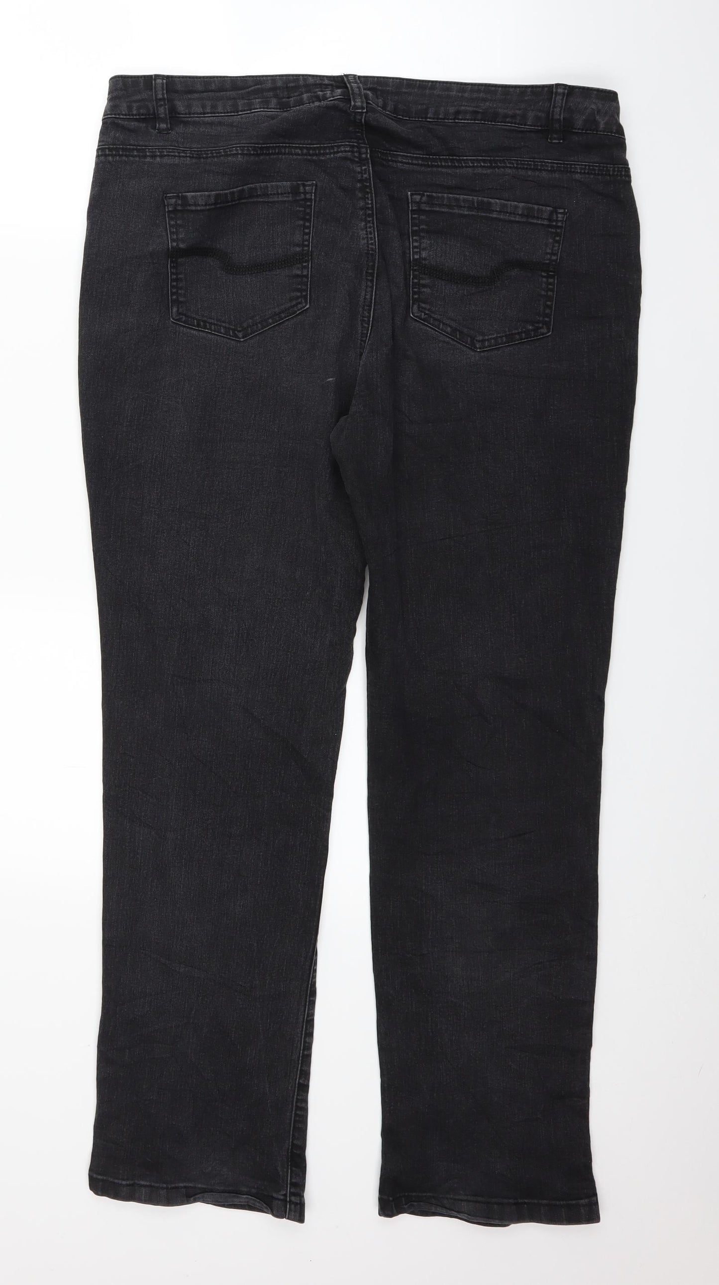 TU Womens Black  Denim Straight Jeans Size 16 L28 in