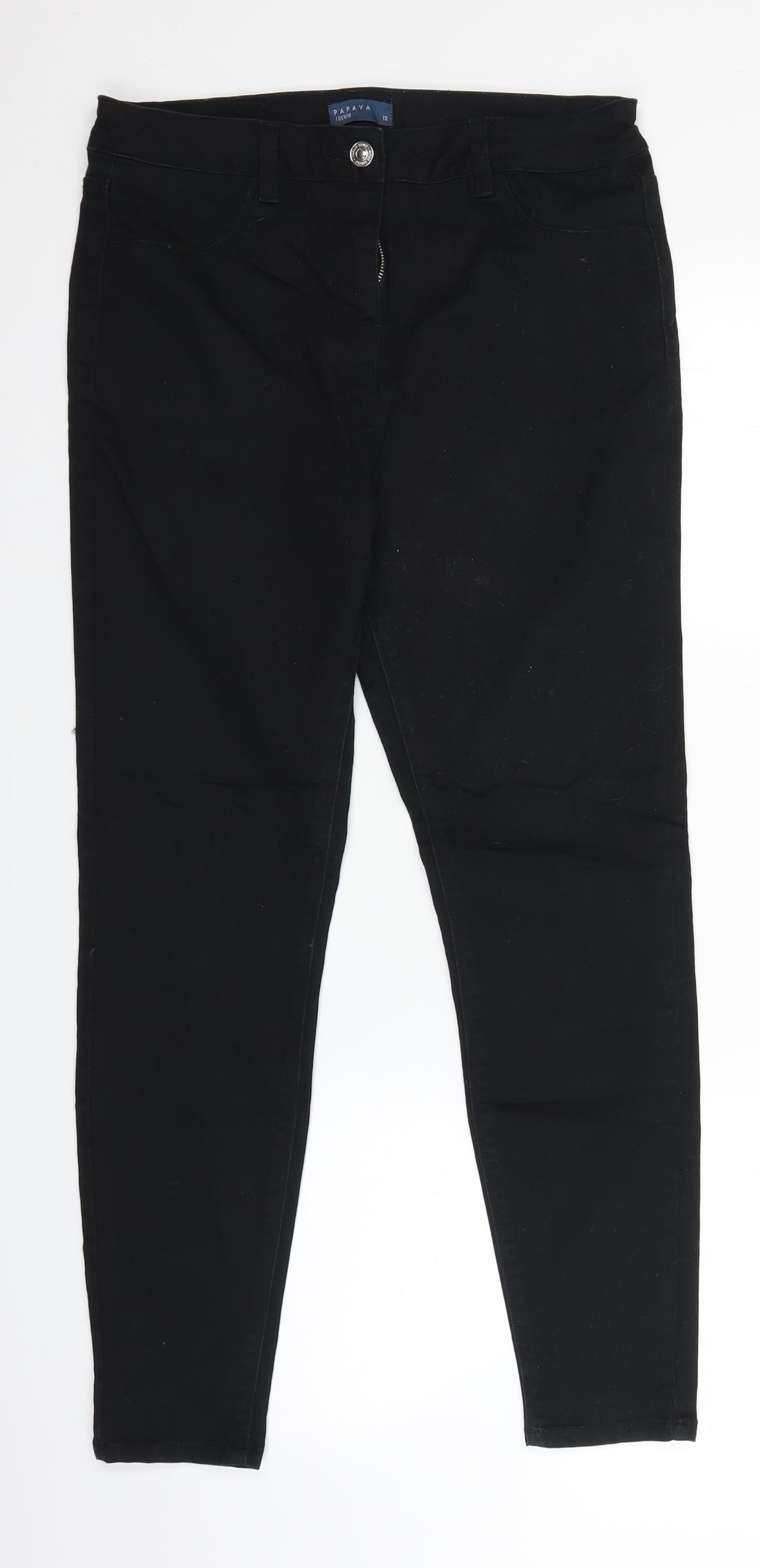 Papaya Womens Black  Denim Straight Jeans Size 12 L26 in