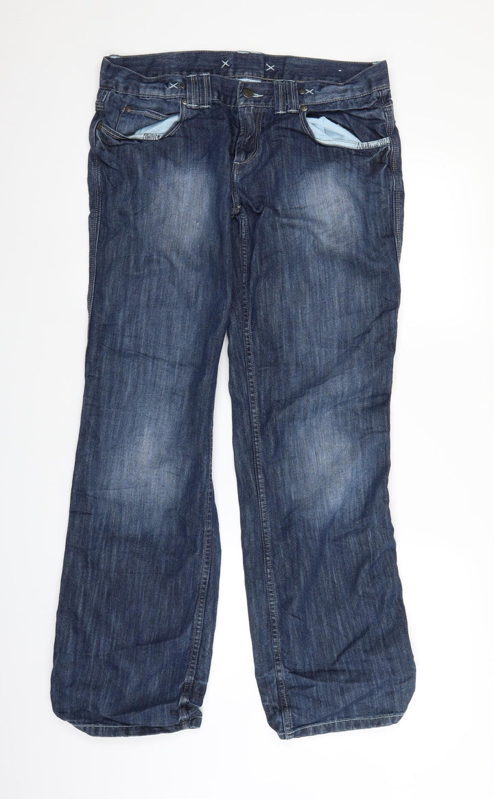 Colours of The World Womens Blue  Denim Straight Jeans Size 34 in L30 in