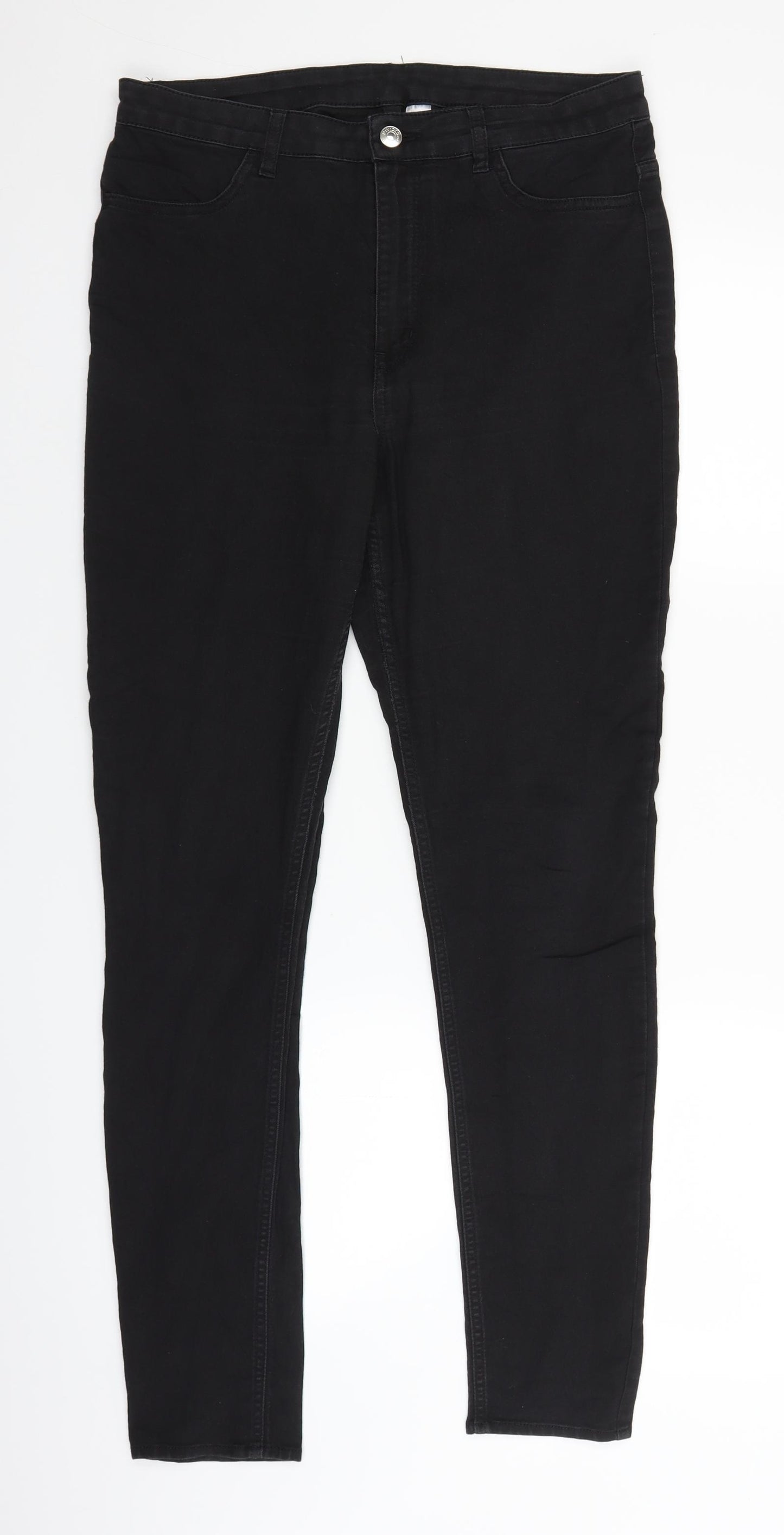 H&M Womens Black  Denim Straight Jeans Size 12 L28 in