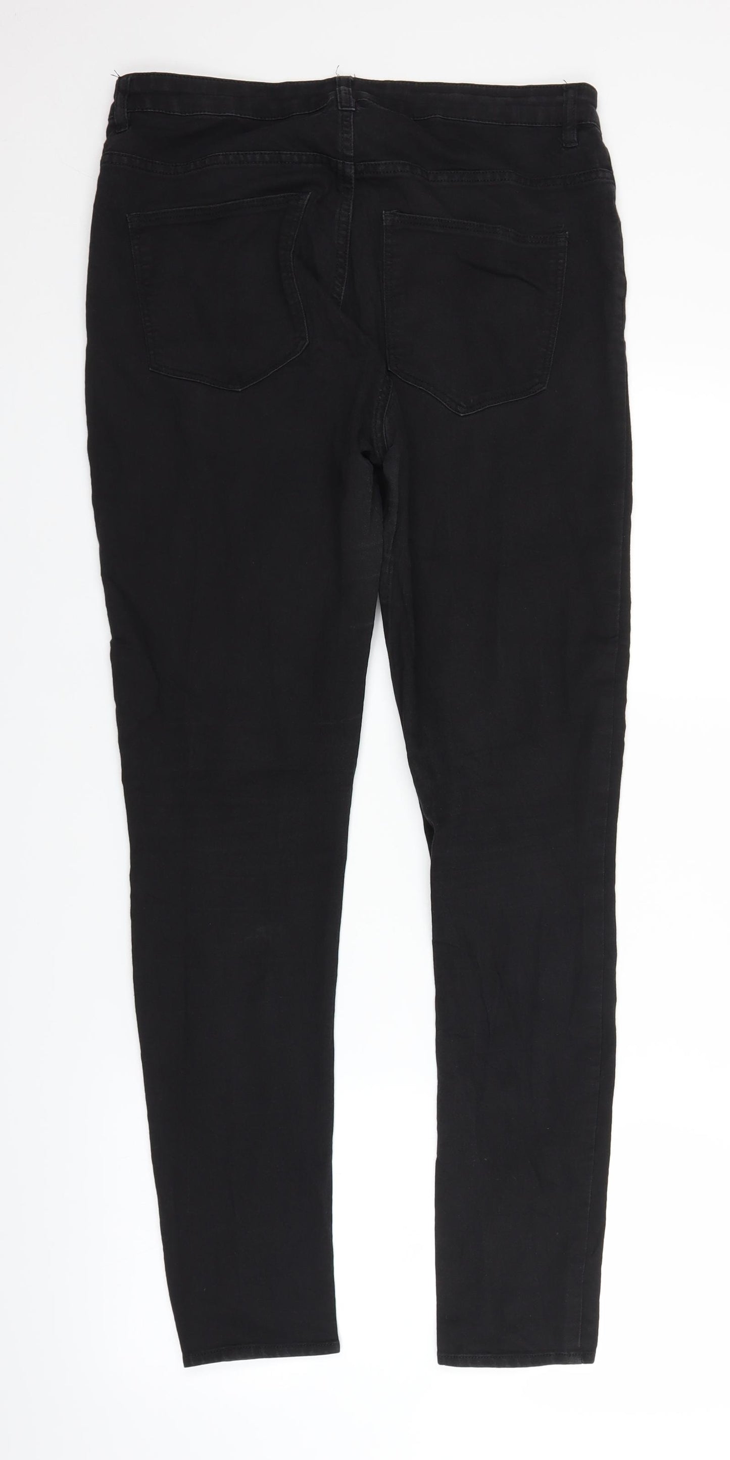 H&M Womens Black  Denim Straight Jeans Size 12 L28 in