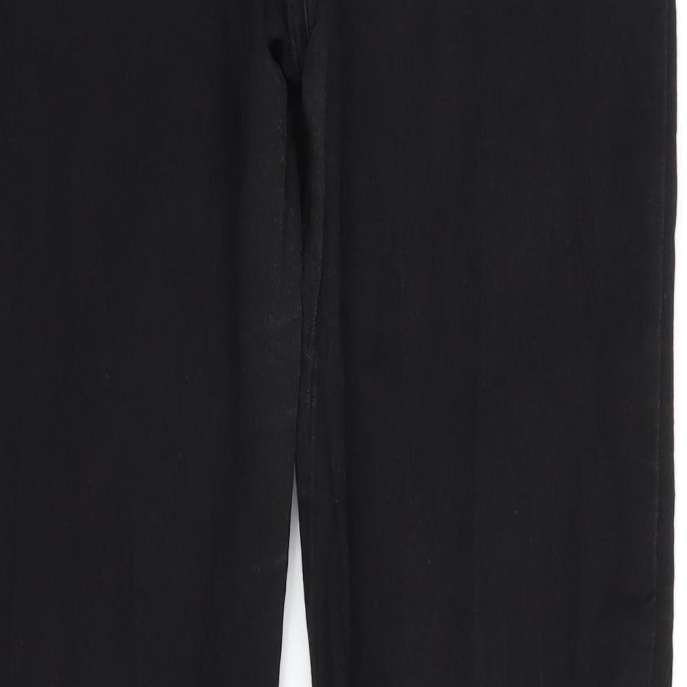 H&M Womens Black  Denim Straight Jeans Size 12 L28 in