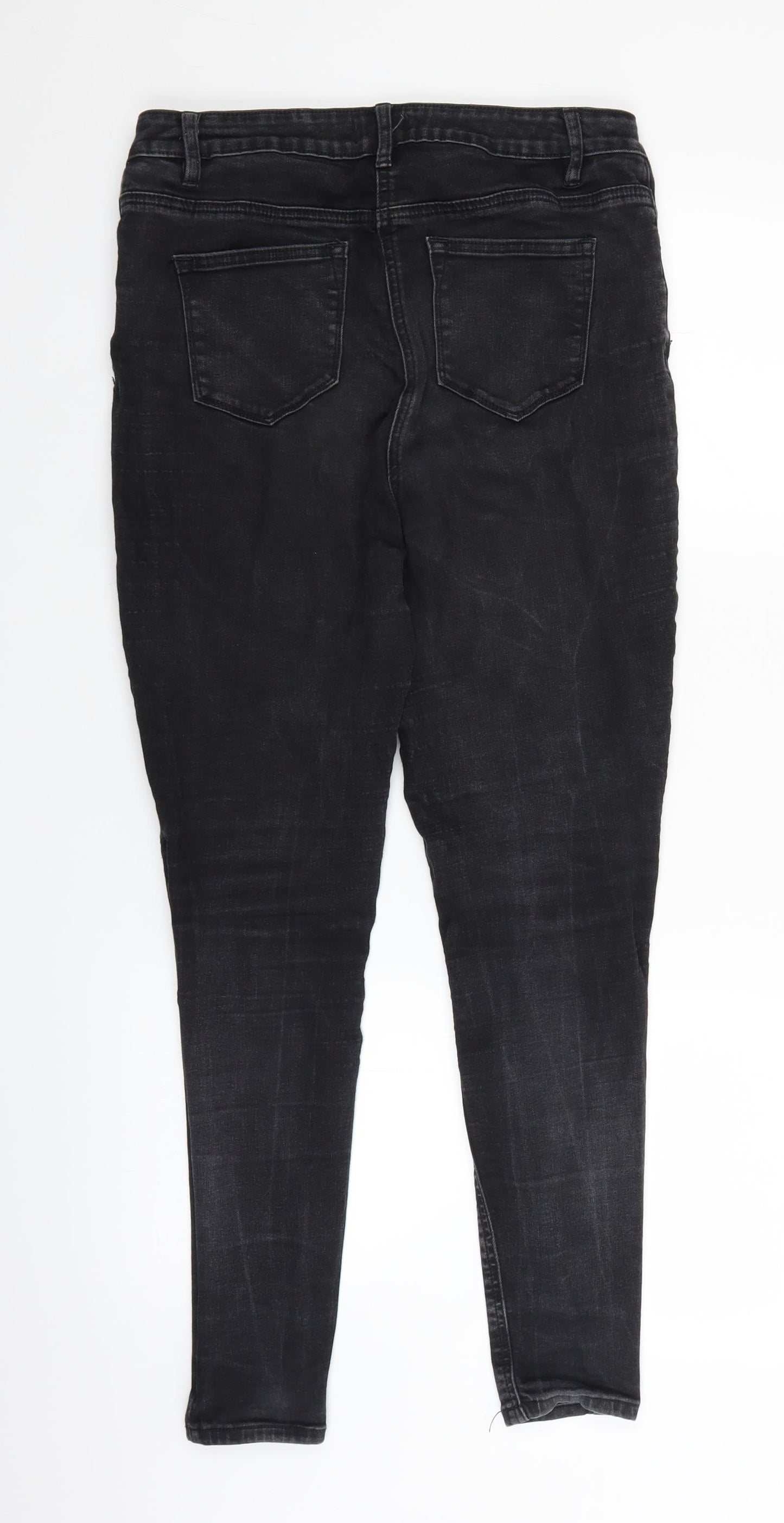 Papaya Womens Black  Denim Skinny Jeans Size 14 L26 in