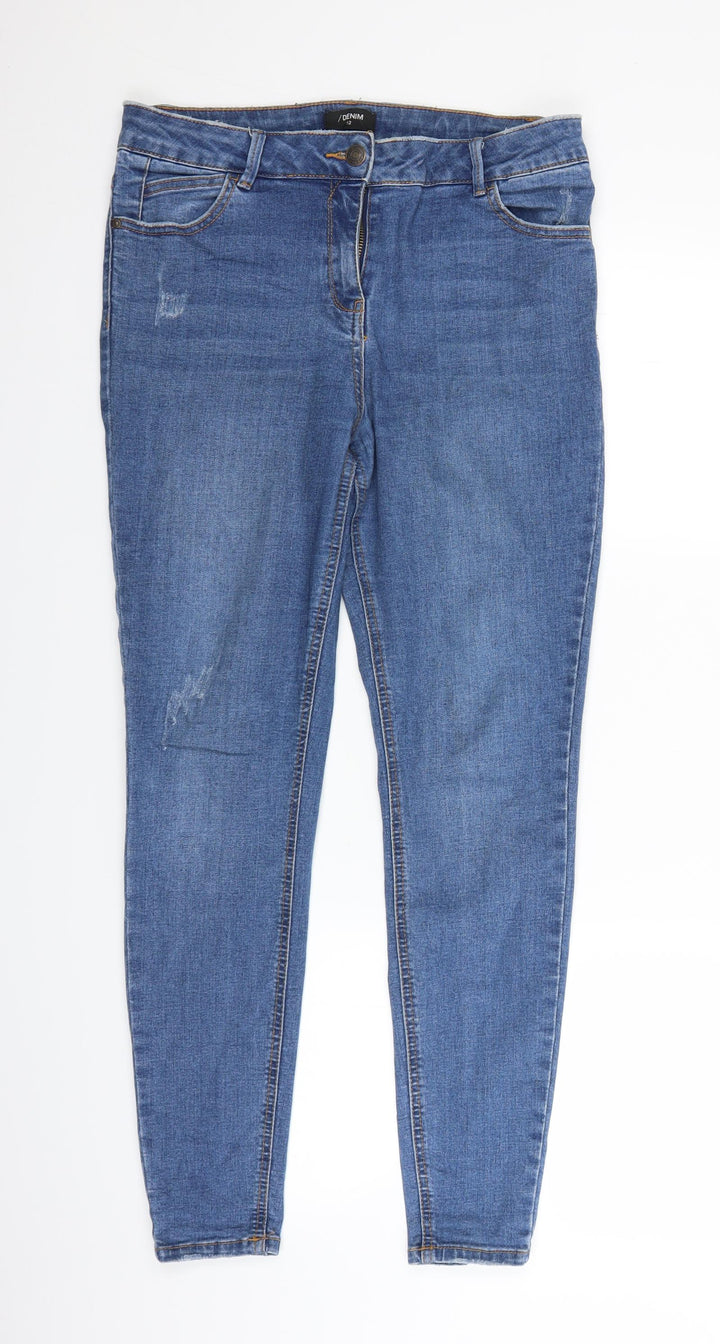 /Denim Womens Blue  Denim Straight Jeans Size 12 L26 in