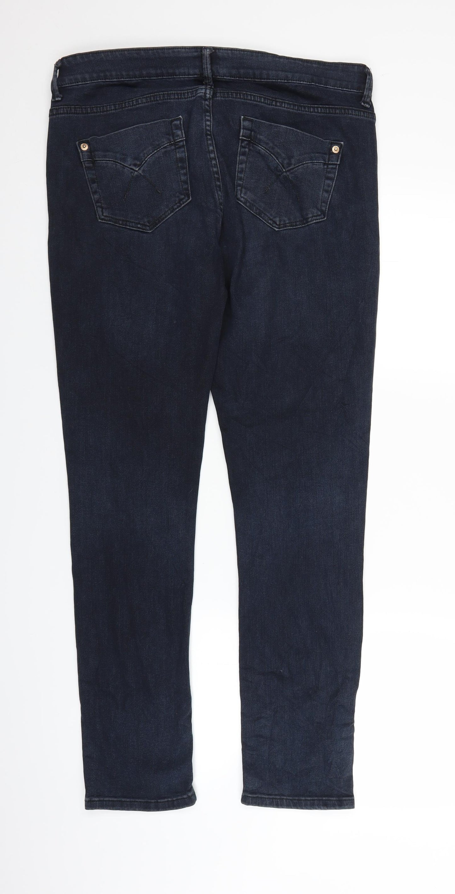 Topshop Womens Blue  Denim Straight Jeans Size 32 in L29 in