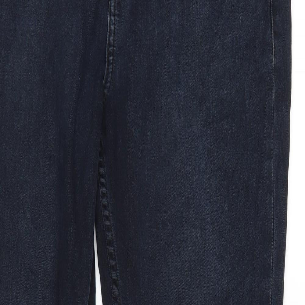 Topshop Womens Blue  Denim Straight Jeans Size 32 in L29 in