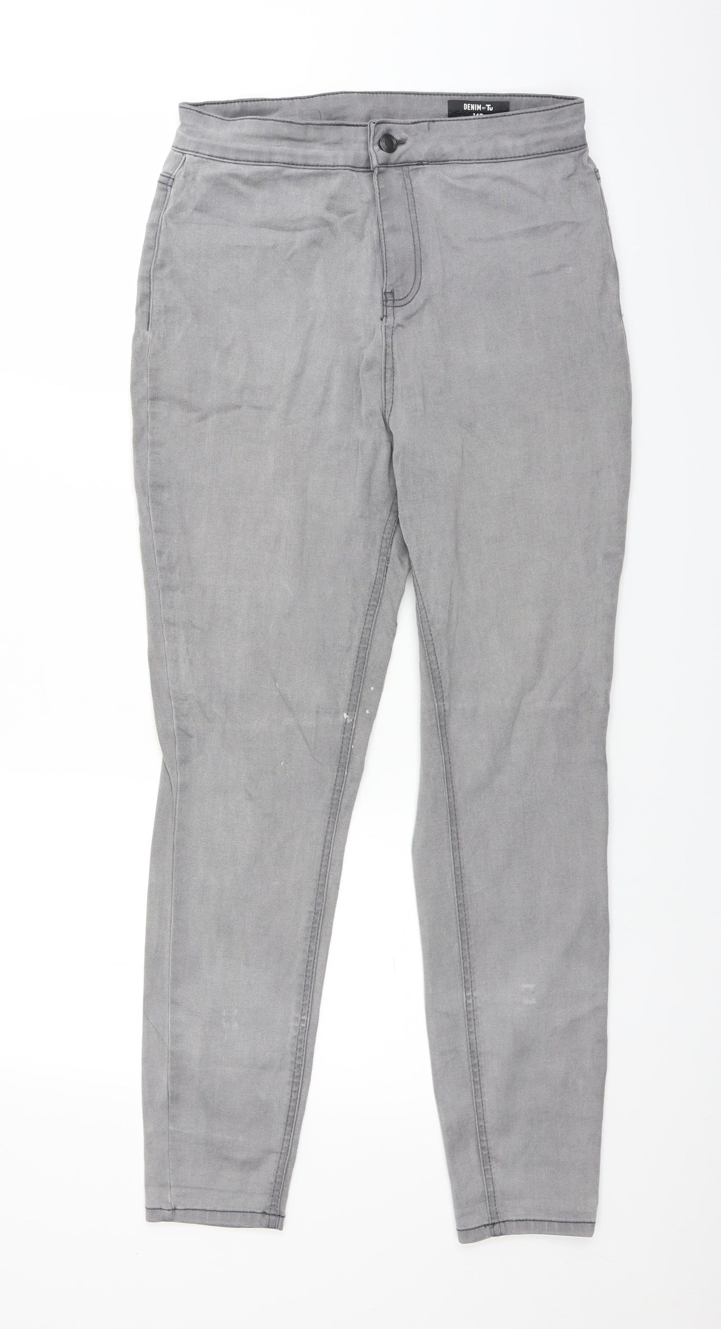 TU Womens Grey  Denim Skinny Jeans Size 14 L26 in