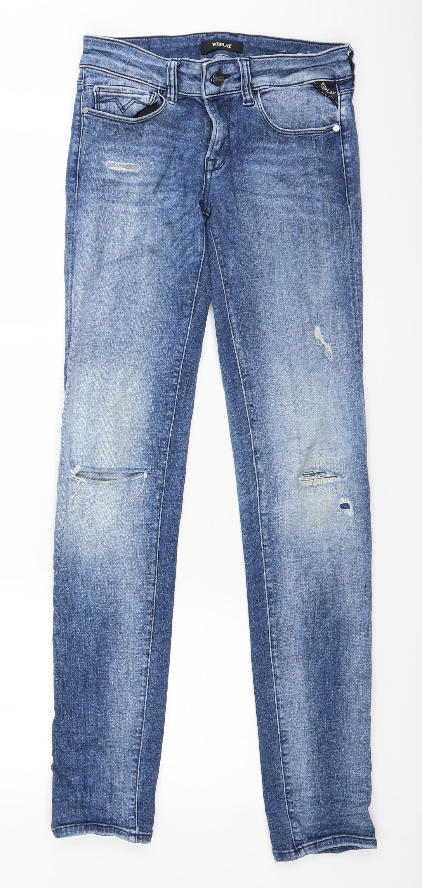 Replay Womens Blue  Denim Straight Jeans Size 27 in L30 in