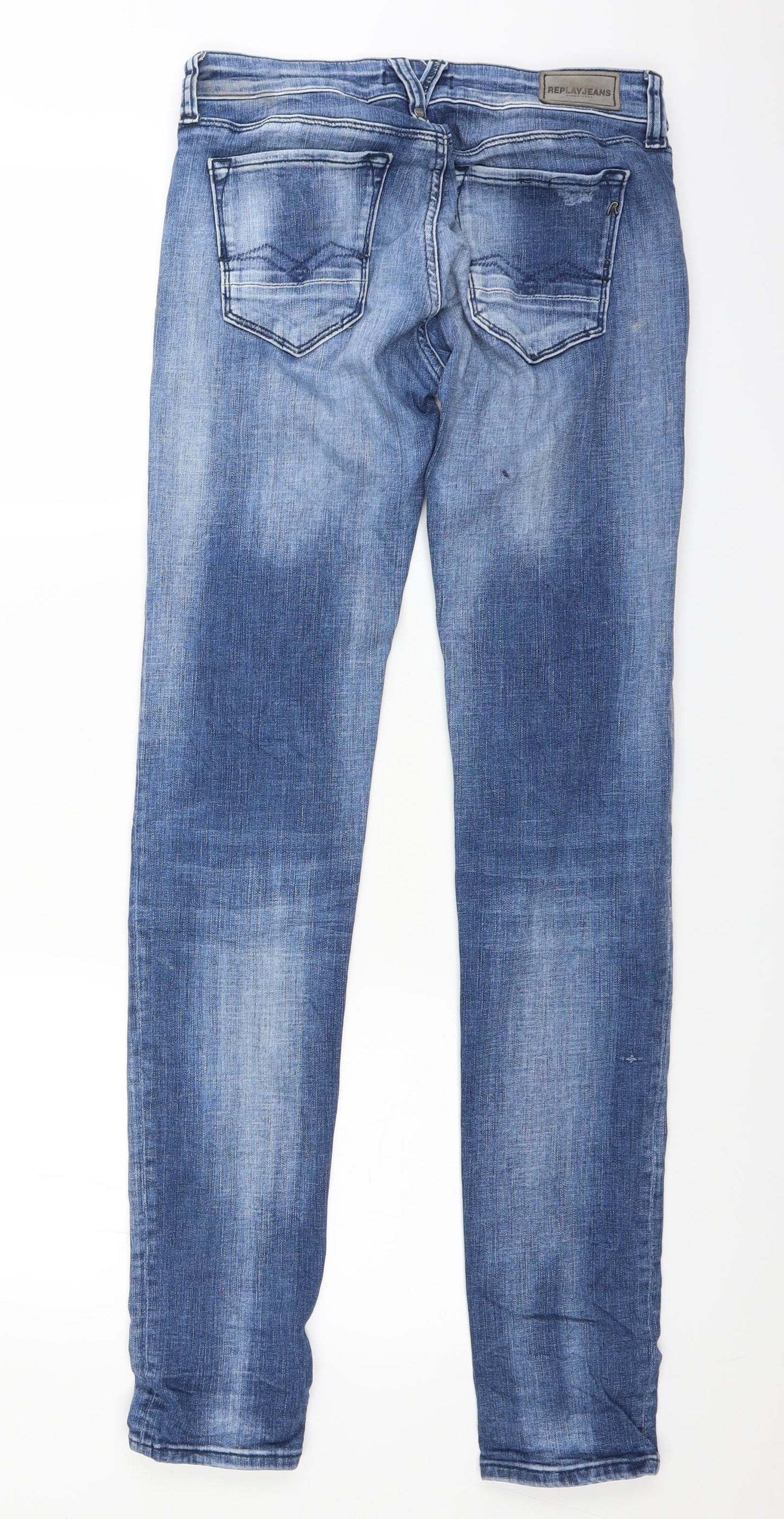 Replay Womens Blue  Denim Straight Jeans Size 27 in L30 in