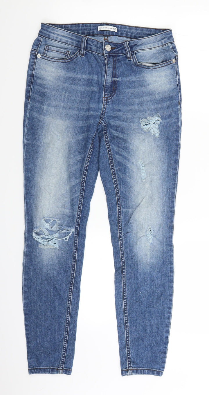 Jaqueline deYong Womens Blue Denim Straight Jeans Size 30 in L26 in
