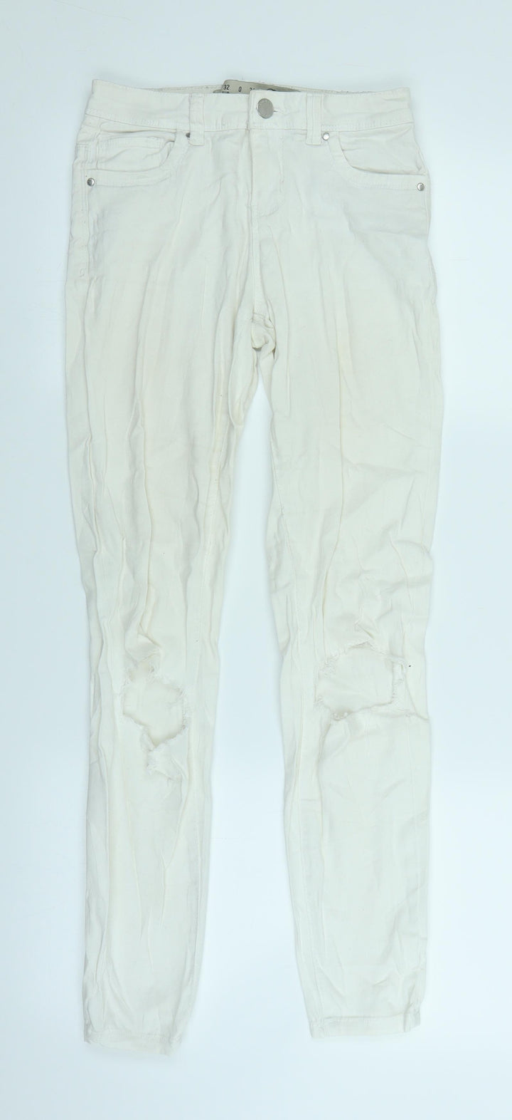 Primark Womens White Denim Skinny Jeans Size 4 L26 in