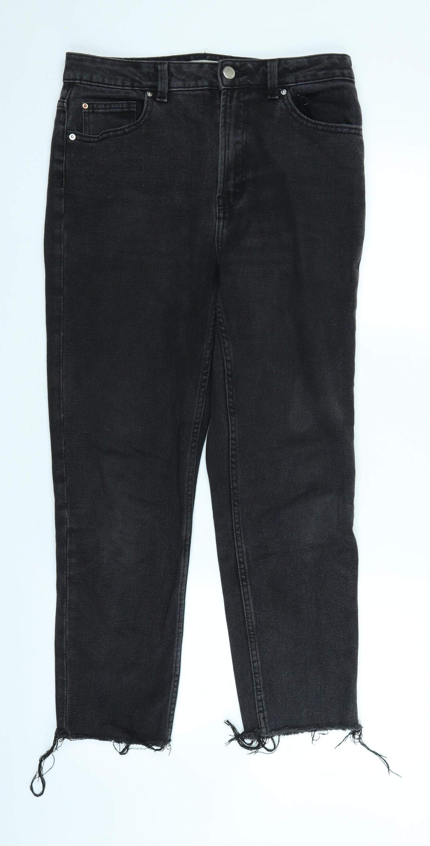 Primark Womens Grey  Denim Straight Jeans Size 12 L24 in