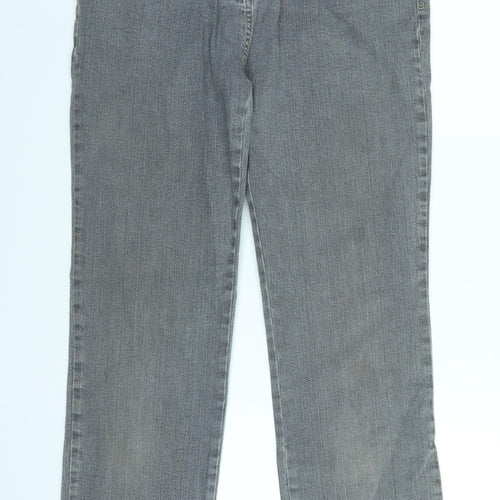 Marks and Spencer Womens Grey  Denim Straight Jeans Size 10 L26 in