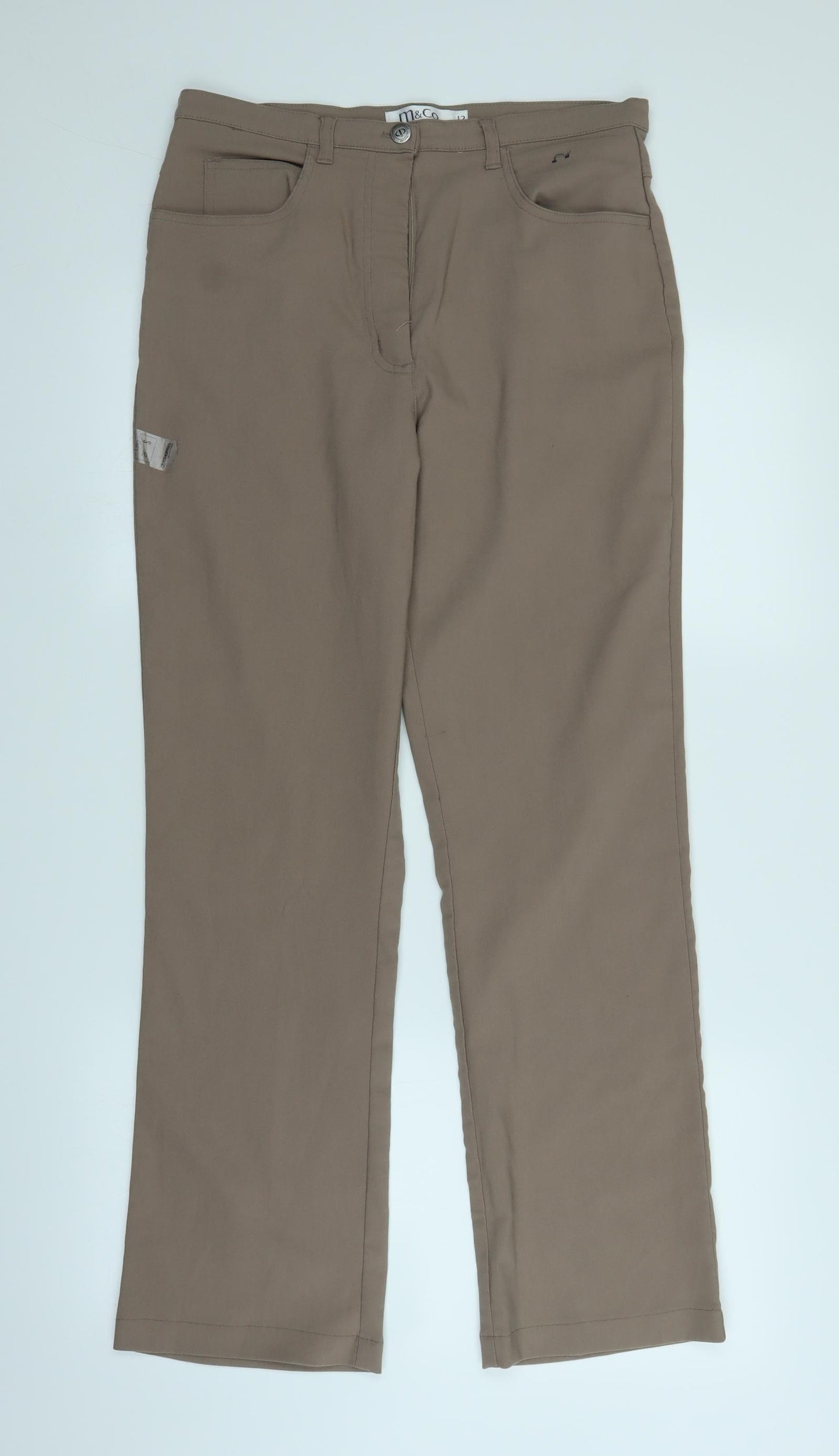 M&Co Womens Brown   Trousers  Size 12 L28 in