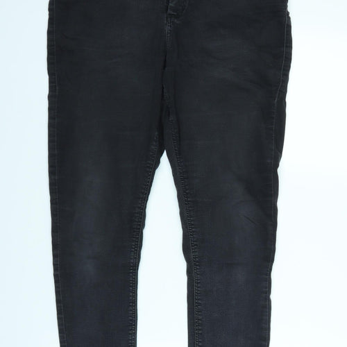 Topshop Womens Black  Denim Straight Jeans Size 32 in L25 in