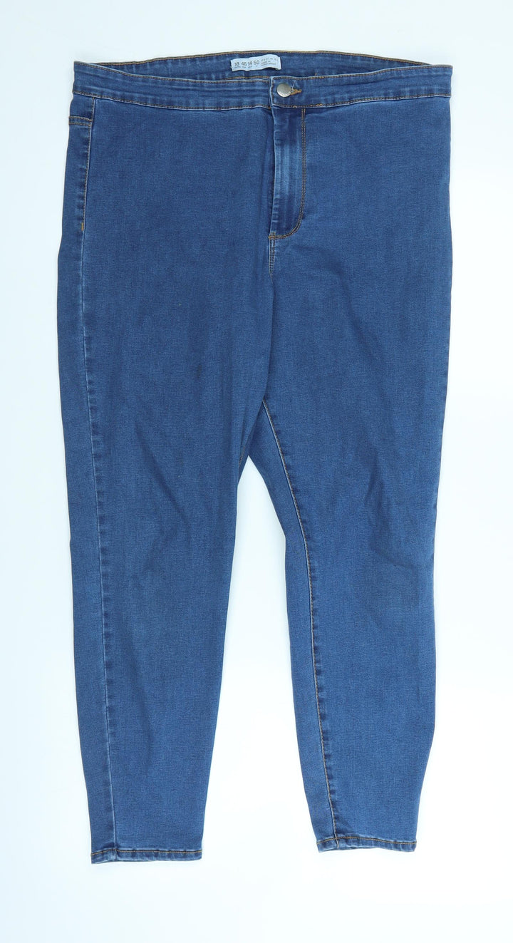 Denim & Co. Womens Blue Denim Straight Jeans Size 18 L24 in