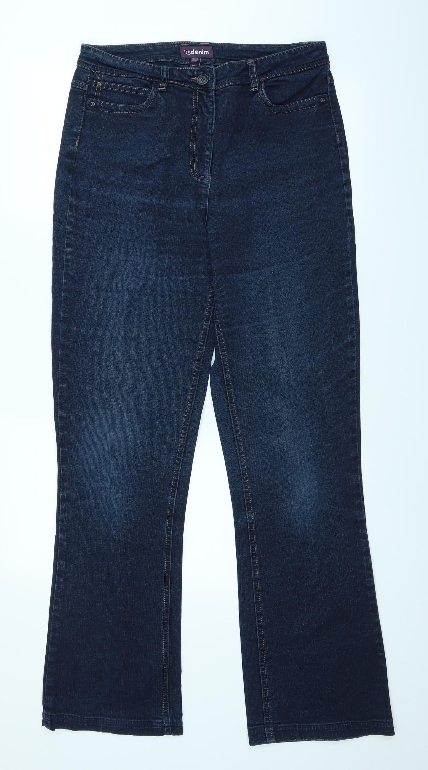 itsdenim Womens Blue  Denim Bootcut Jeans Size 14 L32 in