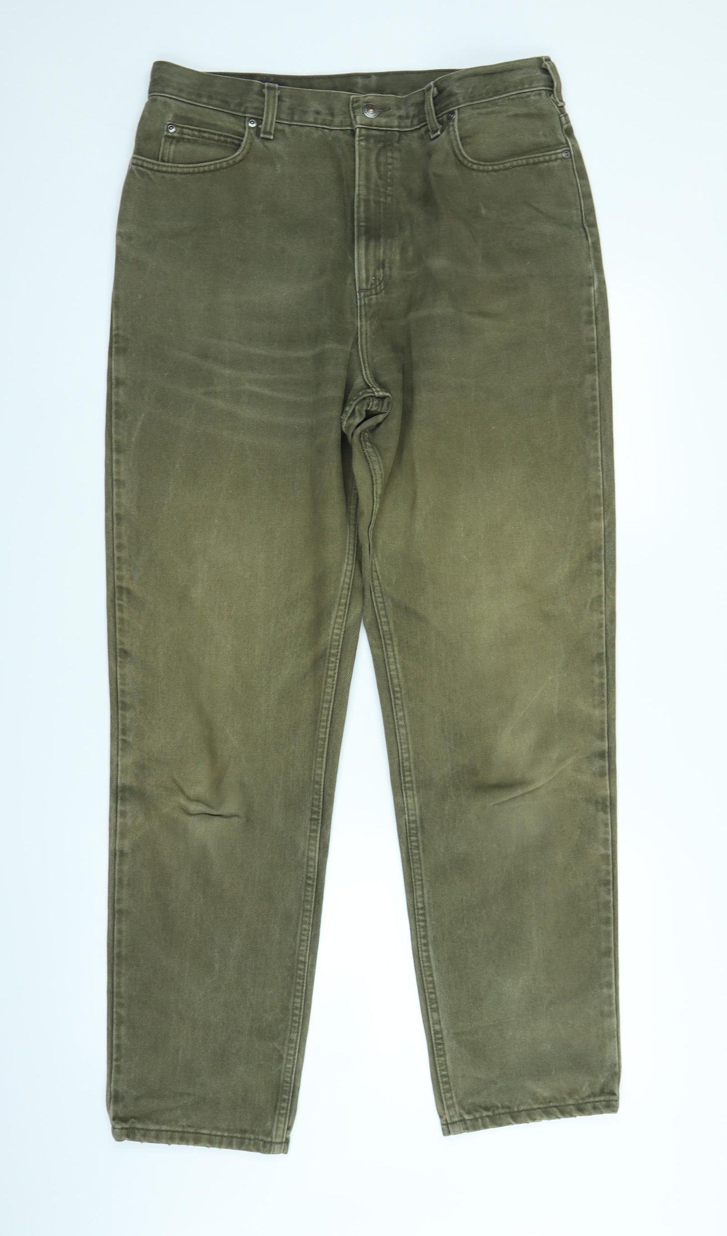 Lands' End Womens Green  Denim Straight Jeans Size 14 L30 in