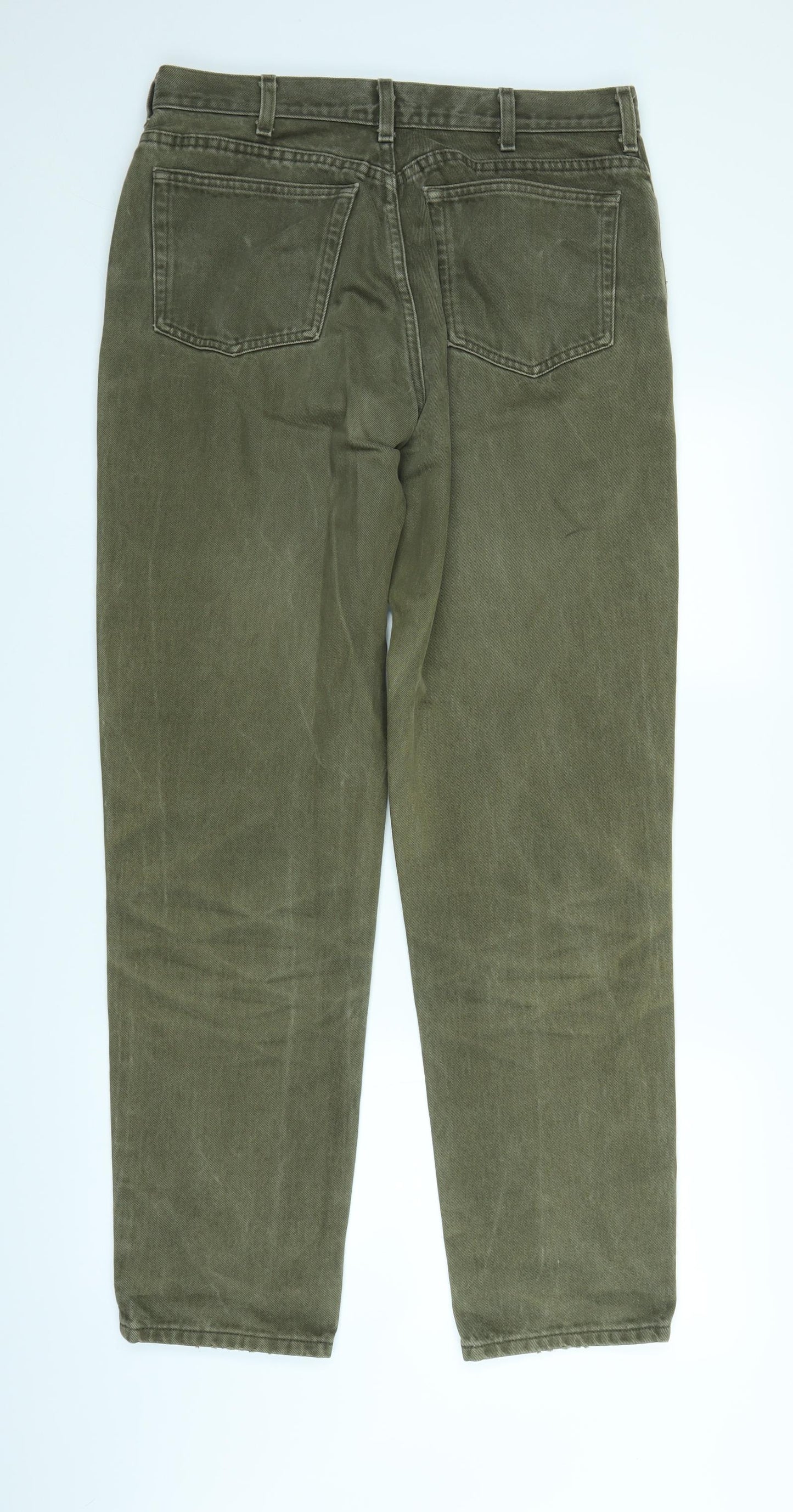 Lands' End Womens Green  Denim Straight Jeans Size 14 L30 in