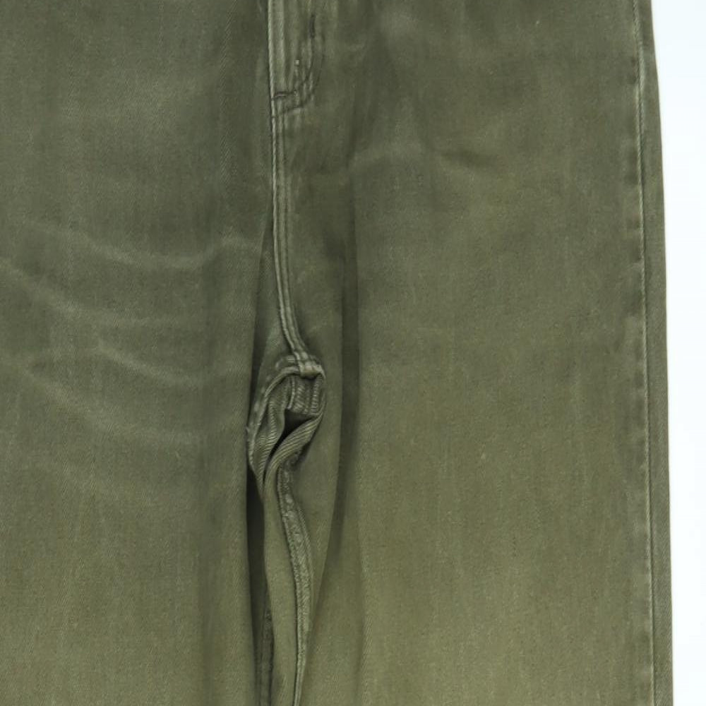 Lands' End Womens Green  Denim Straight Jeans Size 14 L30 in