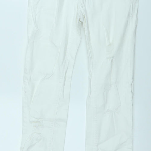 Primark Womens White  Denim Straight Jeans Size 6 L24 in