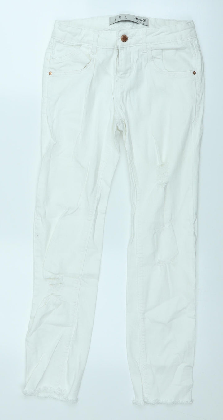 Primark Womens White Denim Straight Jeans Size 6 L24 in