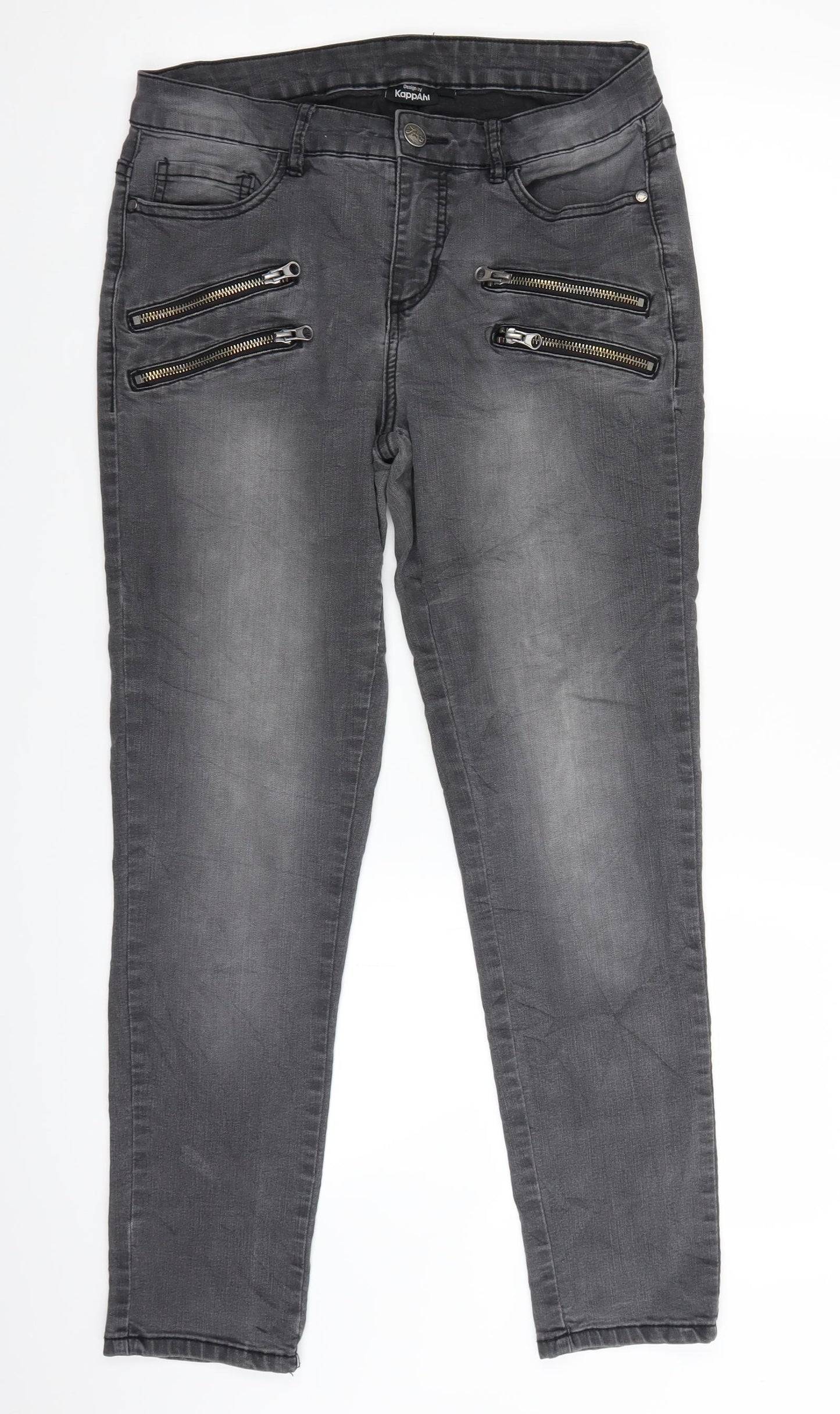 KappAhl Womens Black  Denim Straight Jeans Size 12 L26 in