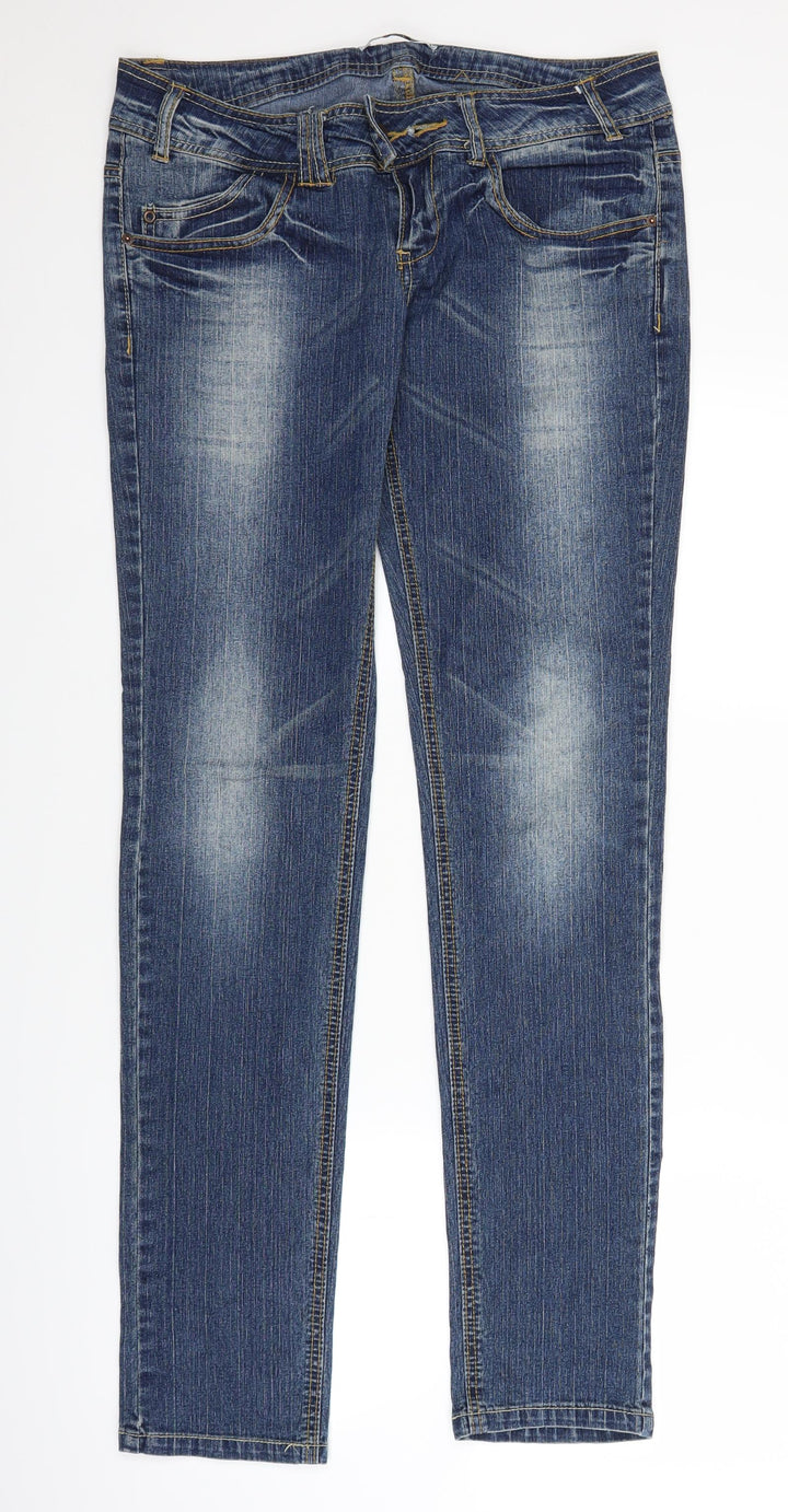 Koe Womens Blue  Denim Straight Jeans Size L L33 in