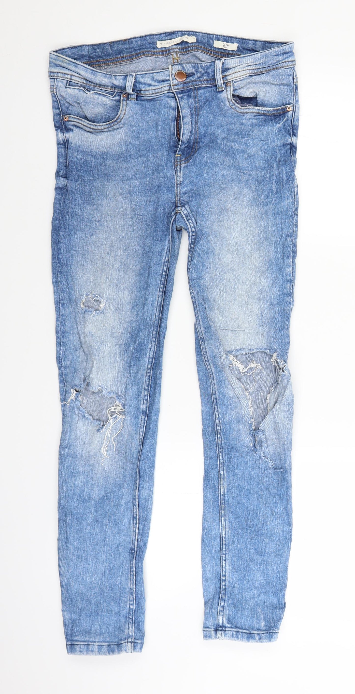 RESERVED Womens Blue  Denim Straight Jeans Size 30 in L26 in