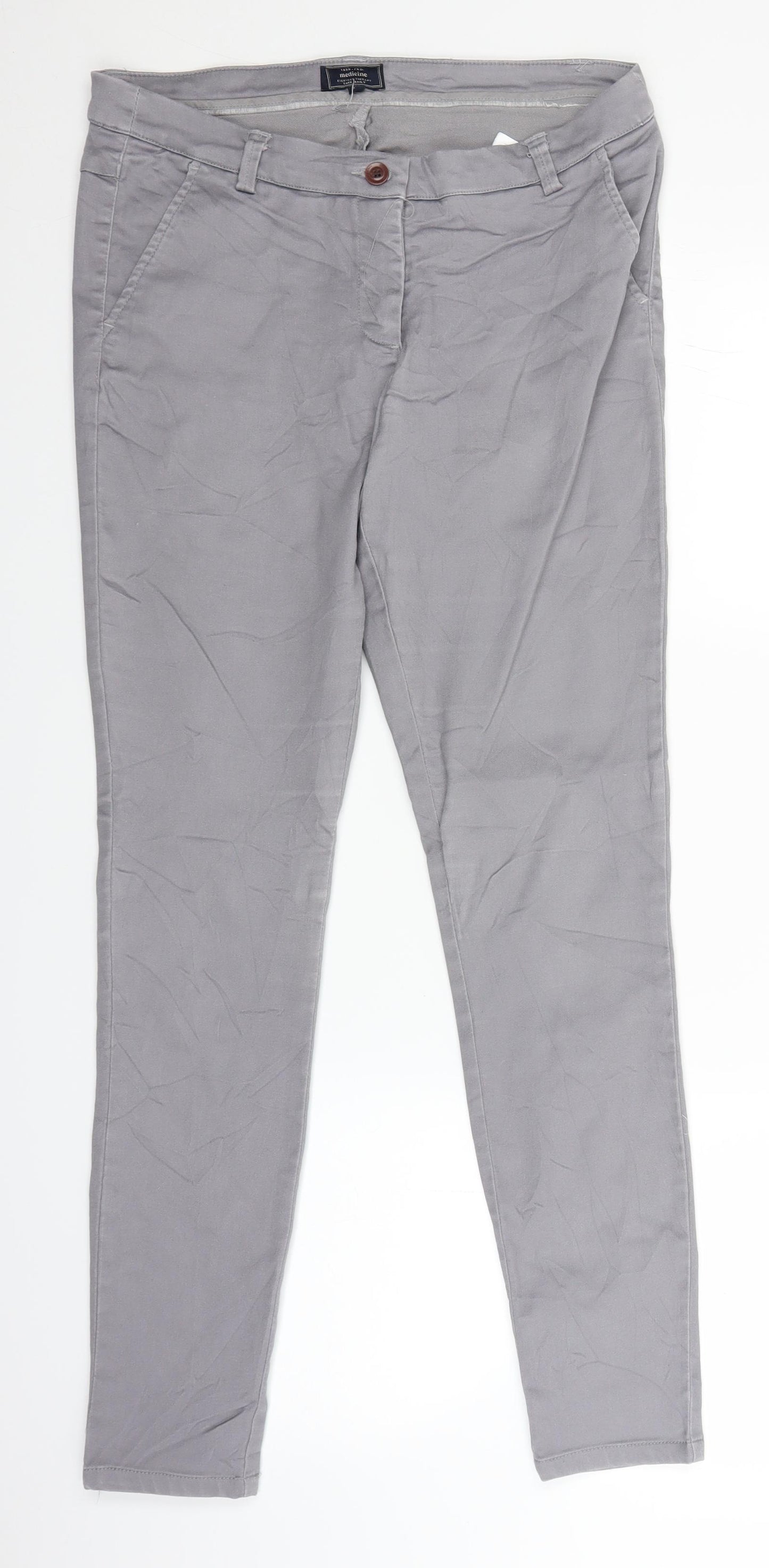Medicine Womens Grey  Denim Straight Jeans Size 12 L29 in