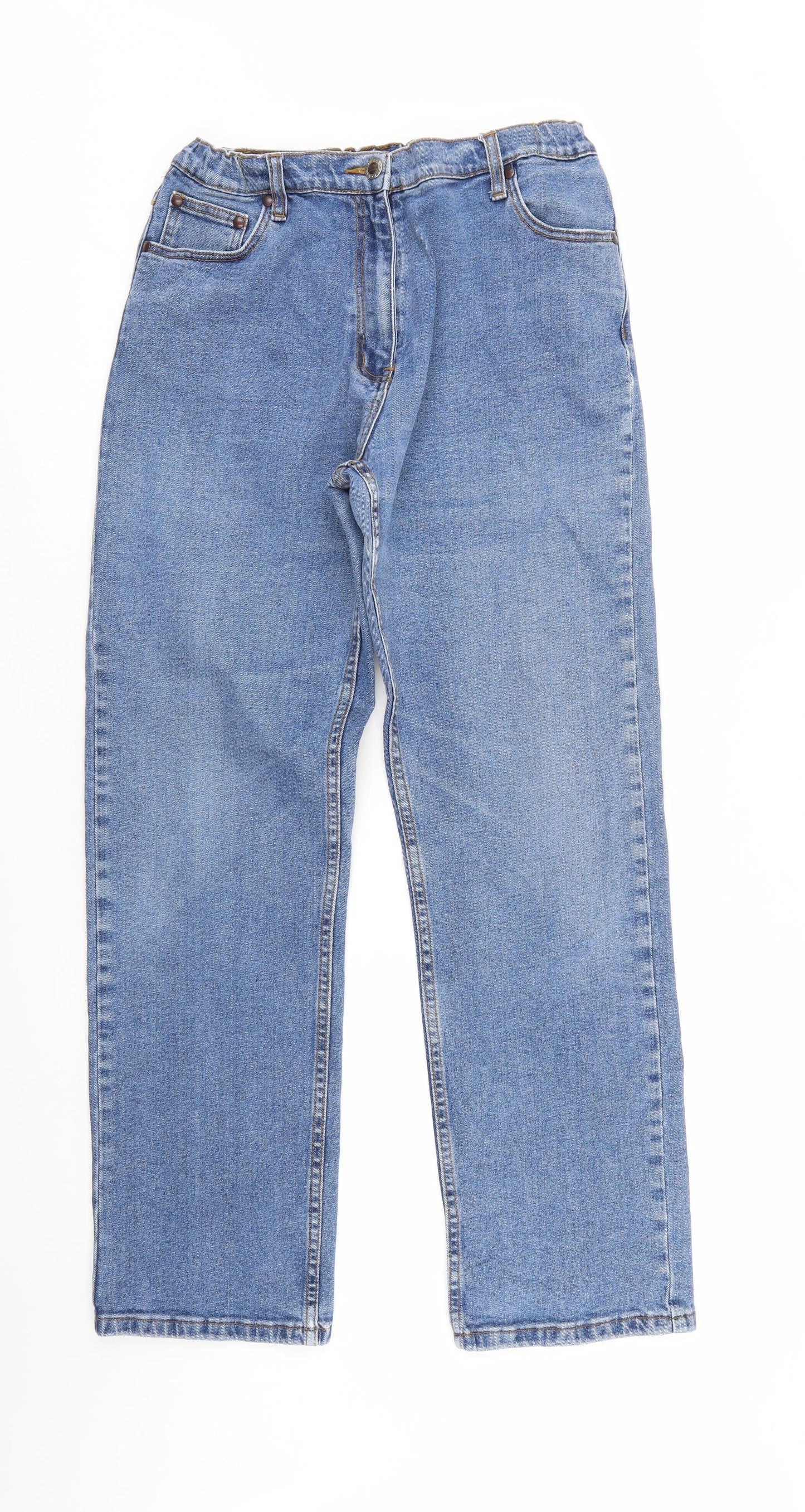 Cotton Traders Womens Blue  Denim Skinny Jeans Size 18 L31 in - Elastic Waist