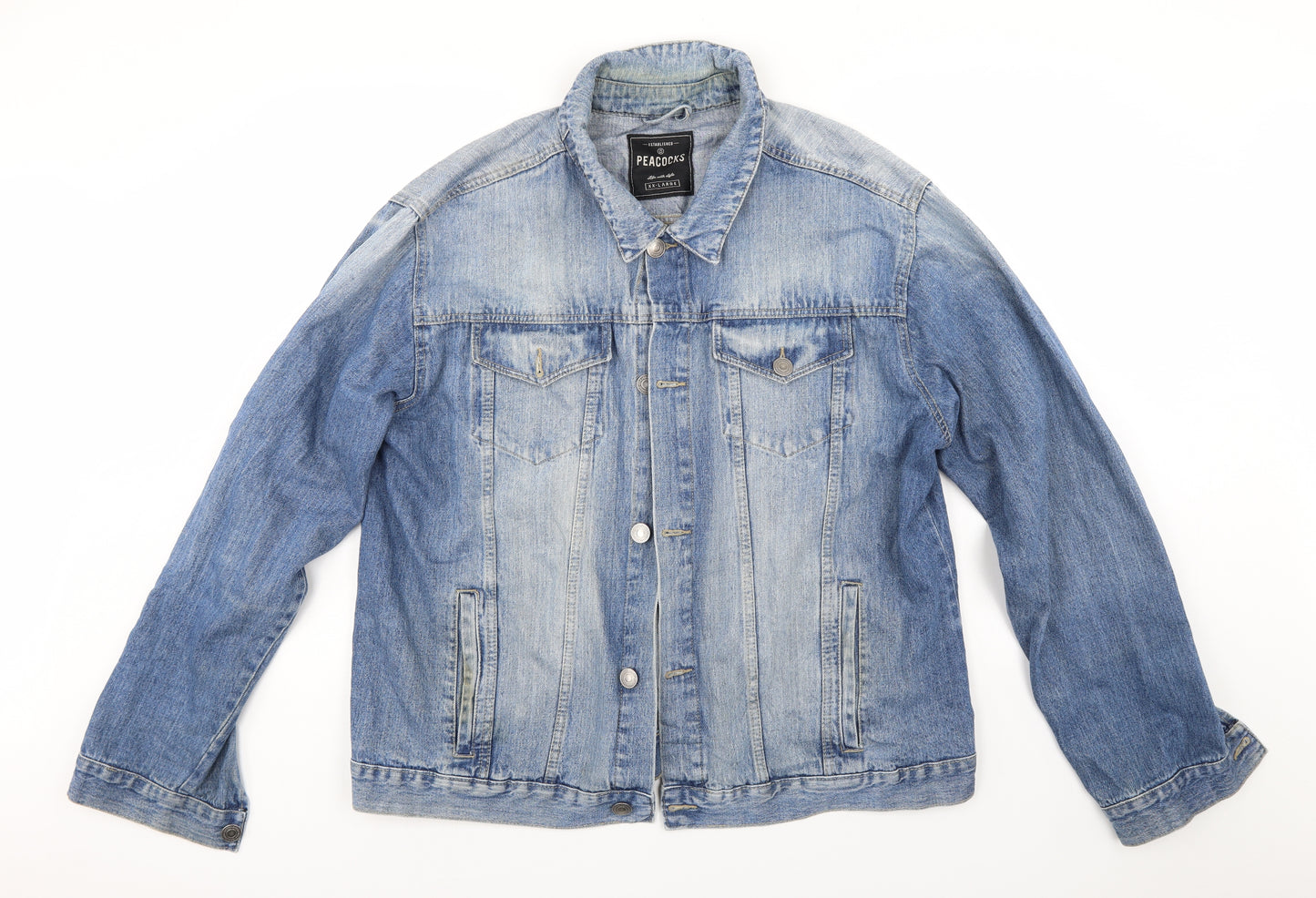 Peacocks Mens Blue  Denim Jacket  Size 2XL