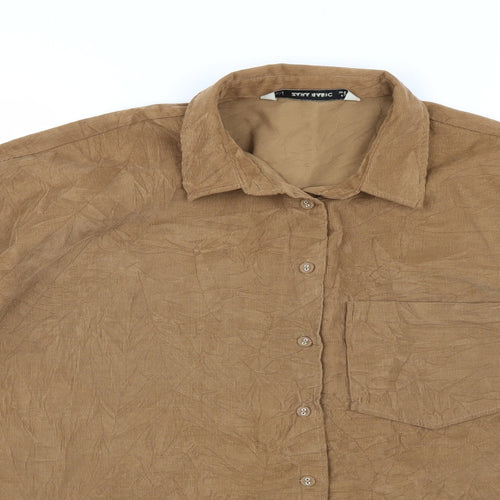 Zara Womens Brown   Basic Button-Up Size M