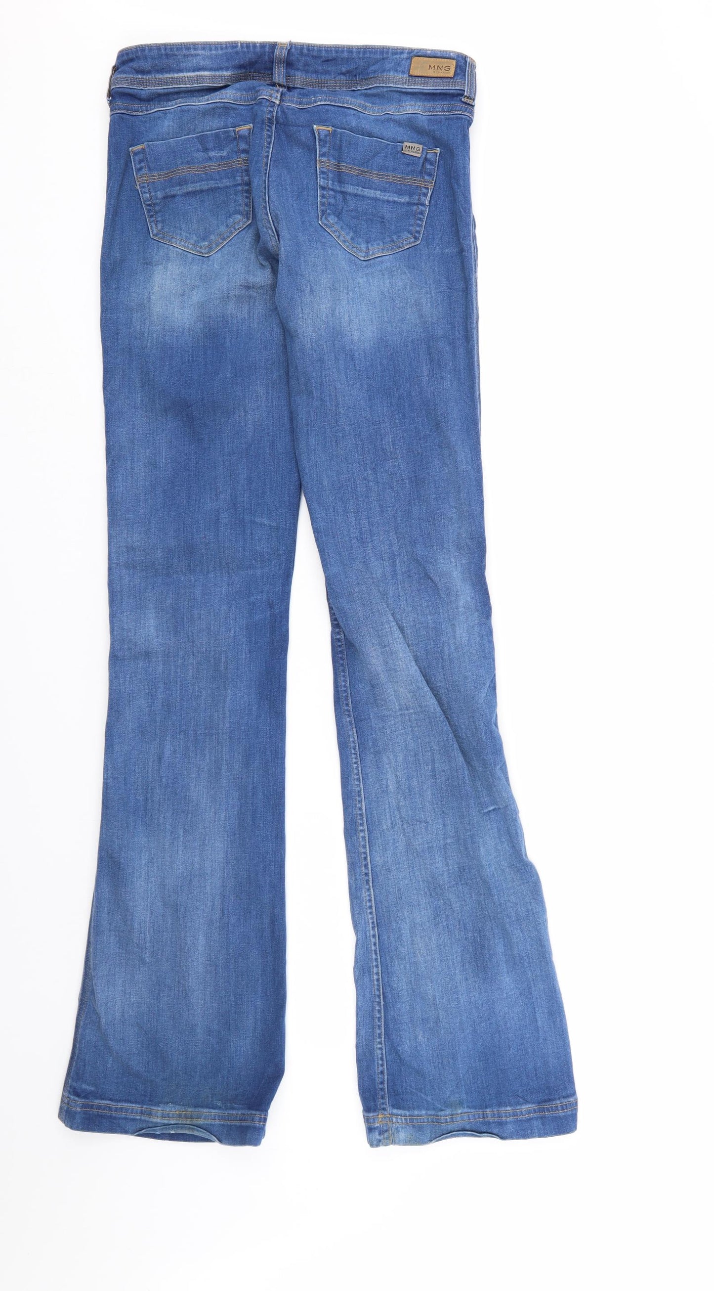 MNG Womens Blue  Denim Bootcut Jeans Size 12 L34 in