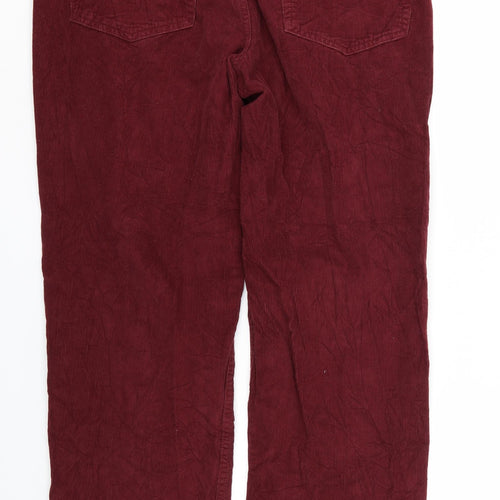 Lands End Mens Red  Corduroy Straight Jeans Size 38 L32 in